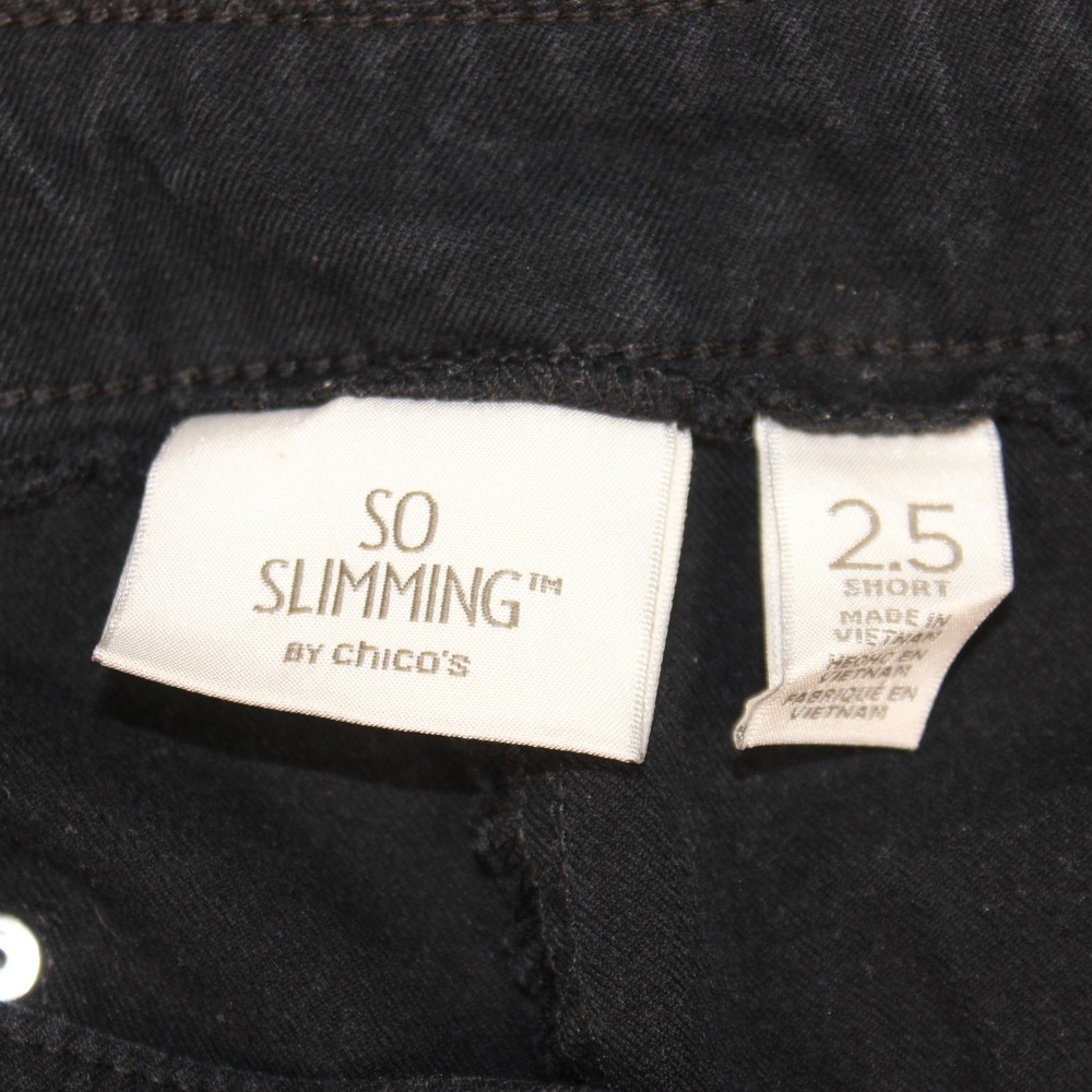 Chico's So Slimming Black Straight Leg Pull On Pants Size 2.5 Short - Picture 5 of 6